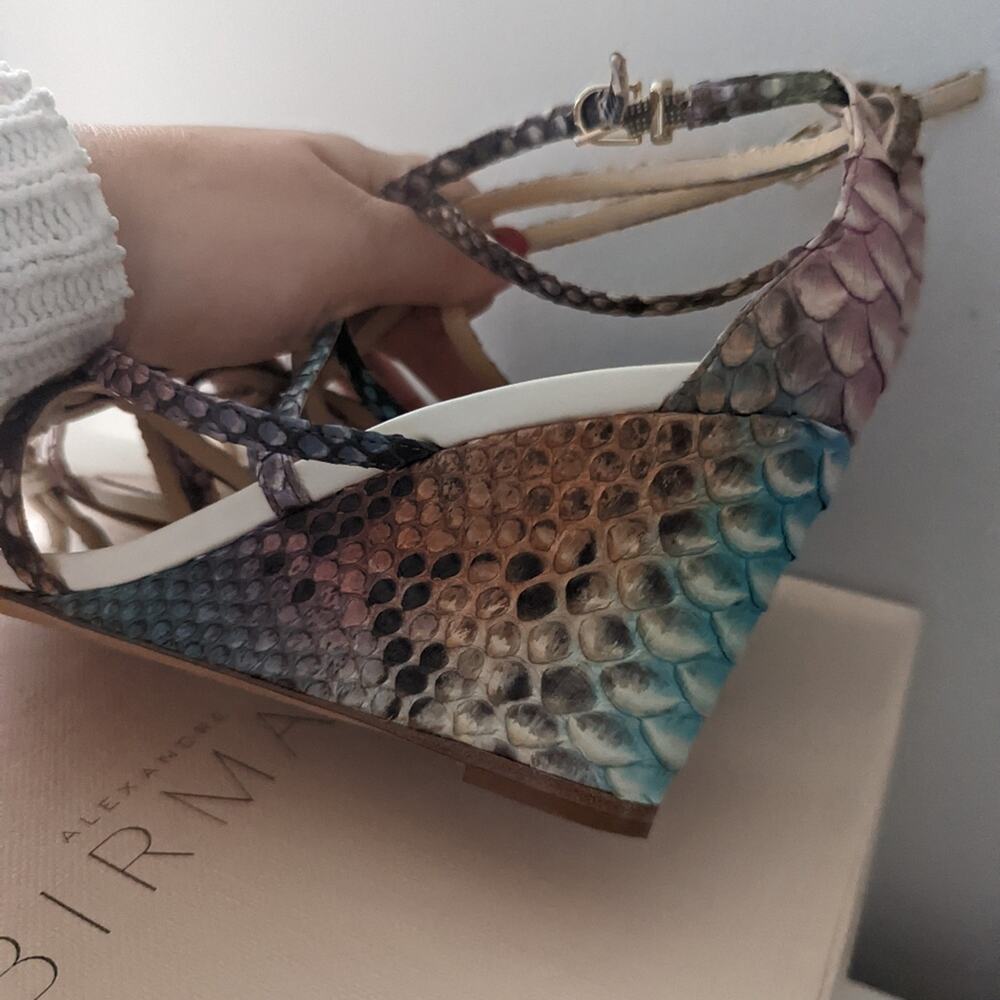 Alexandre Birman Mallica Python Wedge Sandals Siz… - image 3